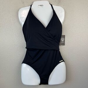 NWT Vince Camuto Black One Piece Swim Suit Size 12